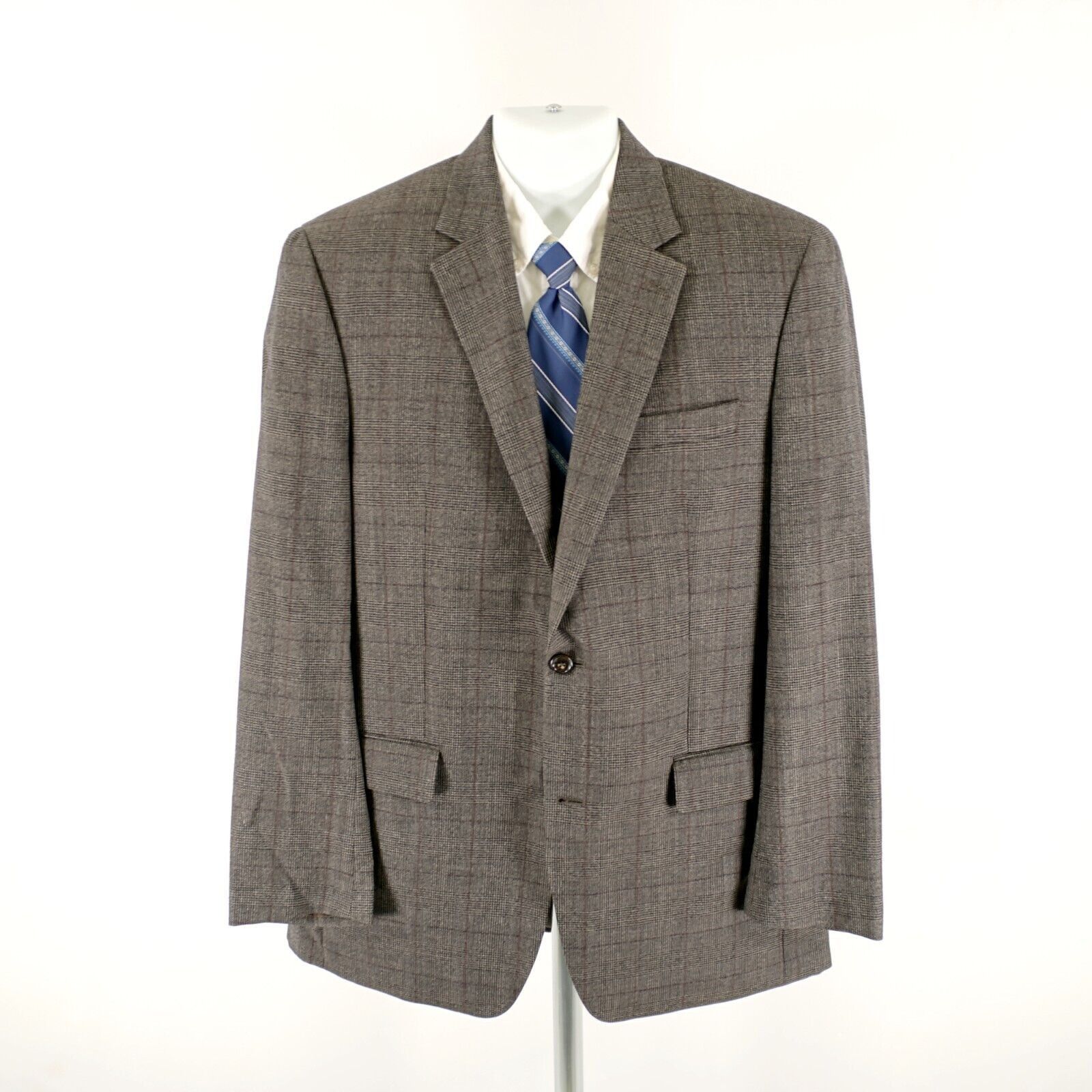 Michael Kors Michael Kors Wool Brown Glen Plaid Windowpane 2 Button Sport Size 40L - 5 Thumbnail