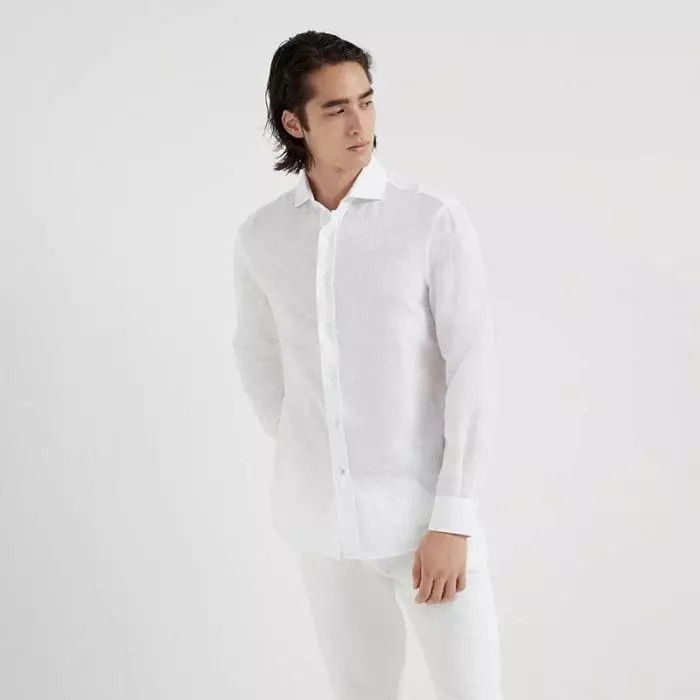 Brunello Cucinelli Shirt in White Size US L / EU 52-54 / 3 - 1 Thumbnail