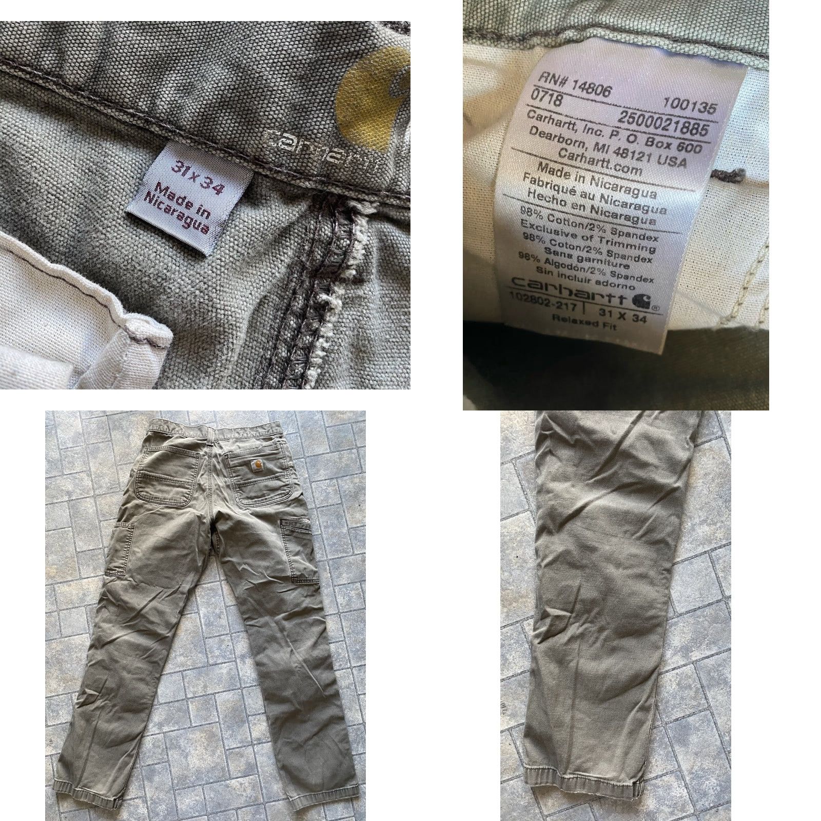 Carhartt Carhartt Pants Men 31x34 Double Knee 102802-217 Regular Inseam 34 Color See Photos Size US 31 - 8 Thumbnail