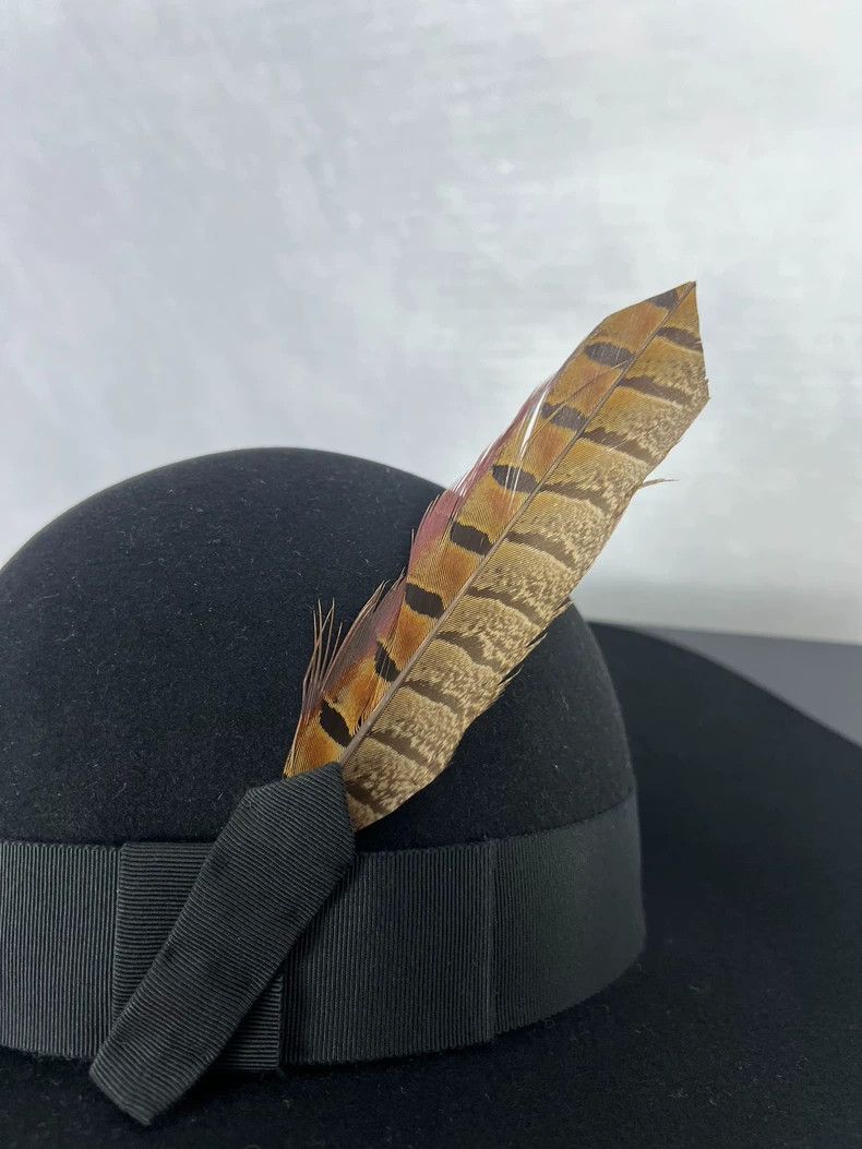 Saint Laurent Paris Saint laurent paris 15ss feathered black wide brim top hat Size ONE SIZE - 4 Thumbnail