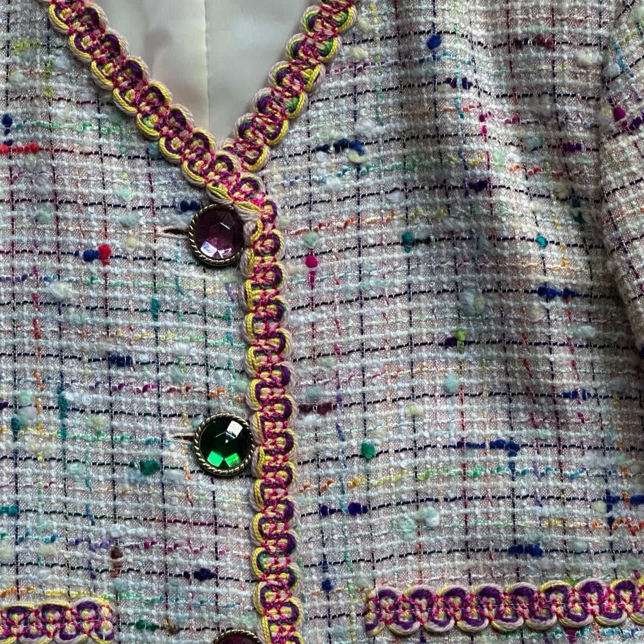Other × Vintage Vintage Herbert Grossman 80s pink tweed jewel blazer - large Size L / US 10 / IT 46 - 2 Thumbnail