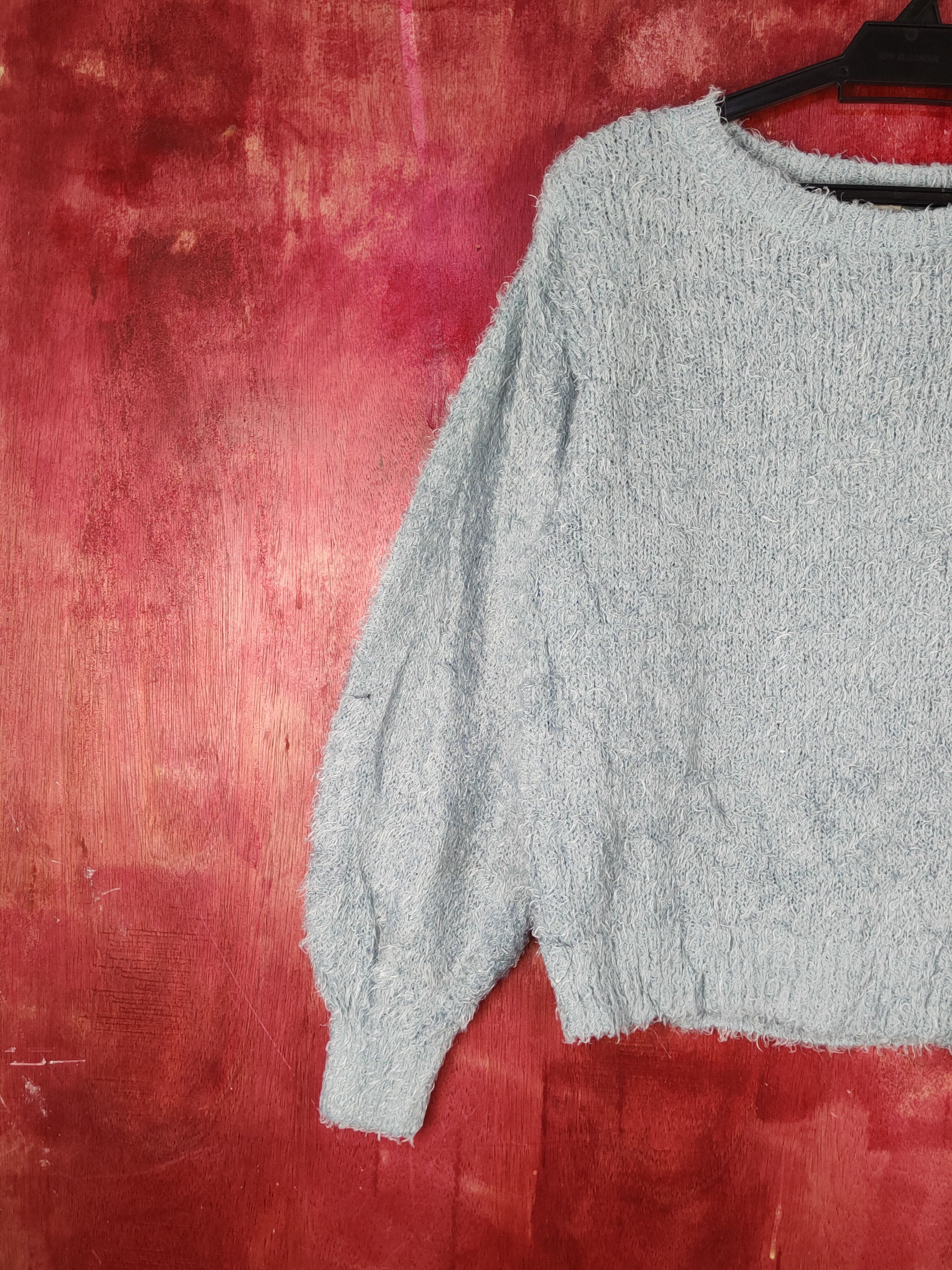 GU GU Blue Shag Shaggy Fur Mohair Knitwear #S2061 Size M / US 6-8 / IT 42-44 - 3 Thumbnail