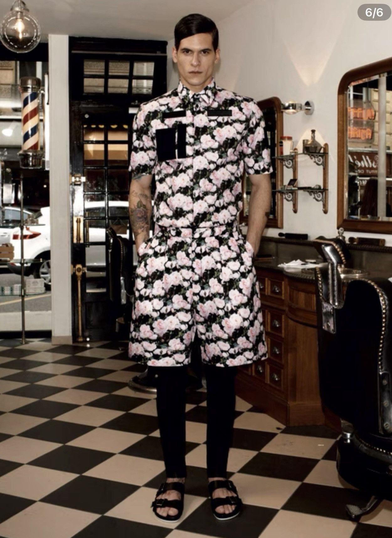 Givenchy Givenchy FW13 Runway Rose Pattern Shirt *Ricardo Tisci* Size US M / EU 48-50 / 2 - 1 Thumbnail