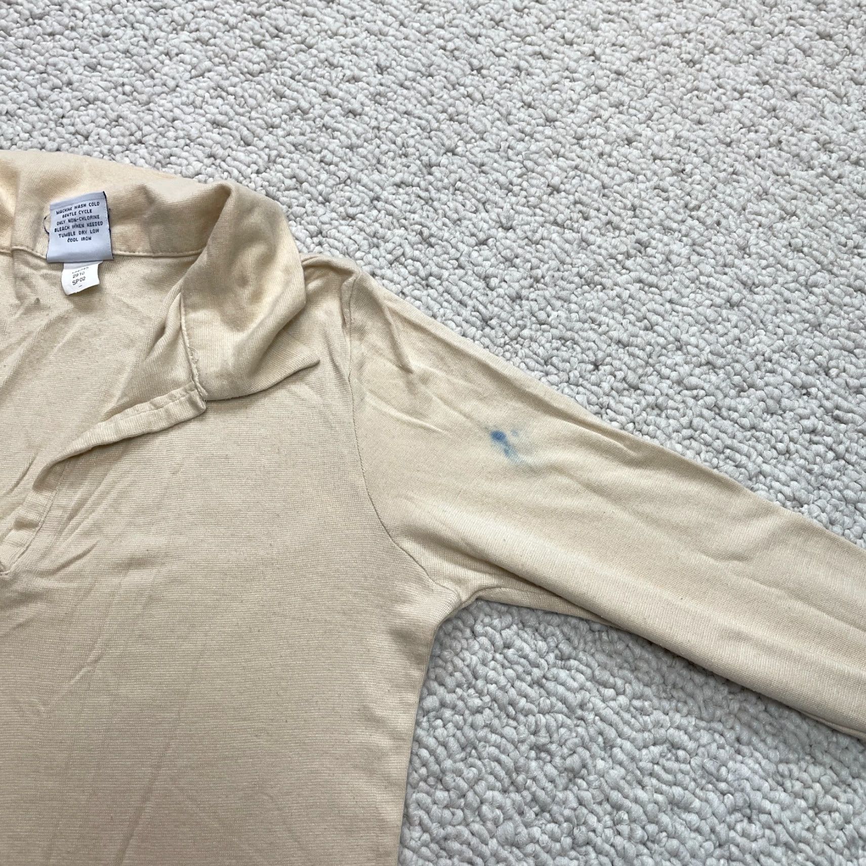 Old Navy Old Navy Polo Shirt Juniors M Beige Long Sleeve Polo Casual Shirt Womens Beige Polo Shirt Beige/Blue Details Size M / US 6-8 / IT 42-44 - 7 Thumbnail