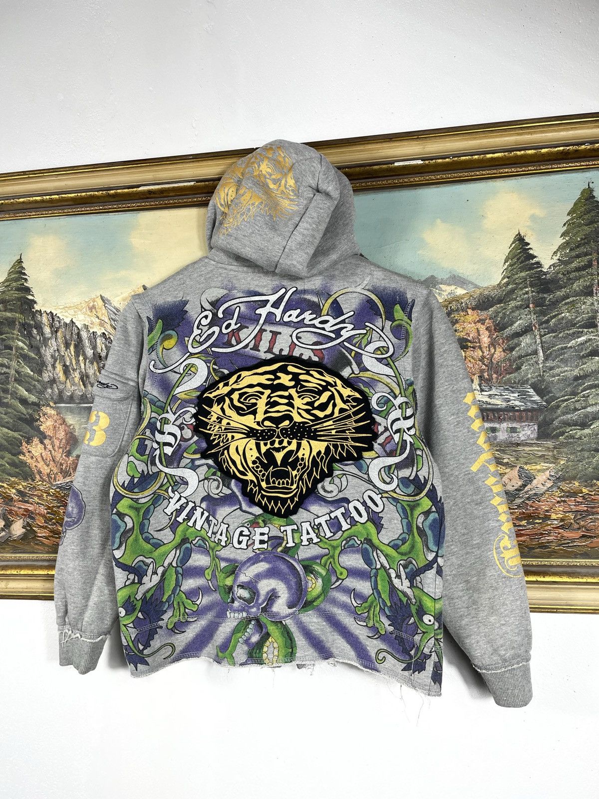 Christian Audigier × Ed Hardy × Vintage Ed Hardy Retro 00s Hoodie Affliction Grunge HipHop Swag Drip Size S / US 4 / IT 40 - 6 Thumbnail