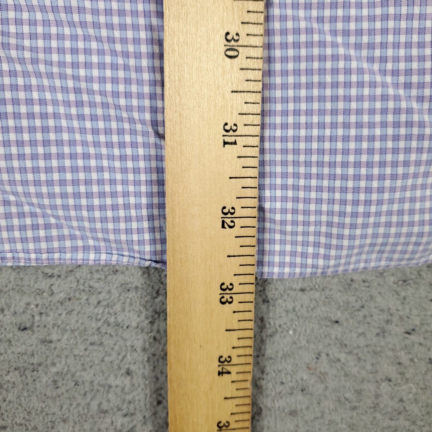 David Donahue David Donahue Dress Shirt Mens 17.5 Purple Check Long Sleeve Button-Up Cotton 100% Regular Fit Size 46R - 4 Thumbnail