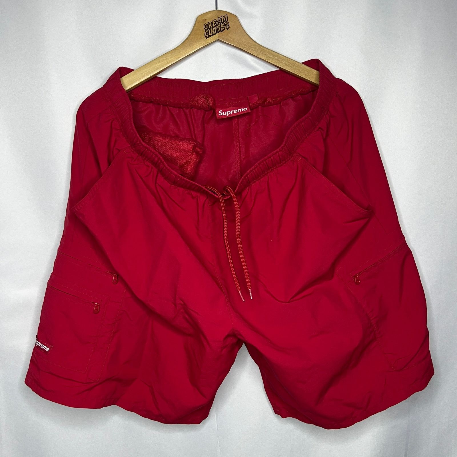 Logo Appliqué Water Short Supreme Supreme Logo Appliqué Water Shorts Red SMALL | Grailed