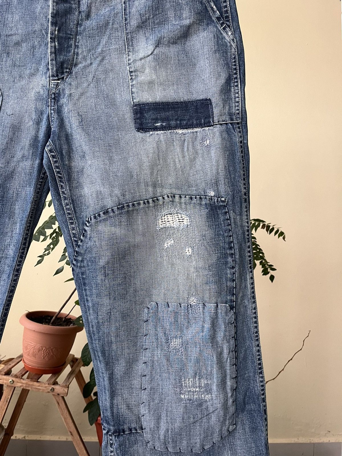 Ralph Lauren 💥 Ralph Lauren Repaired Boro Patchwork Naval Pants Size US 42 / EU 58 - 2 Thumbnail