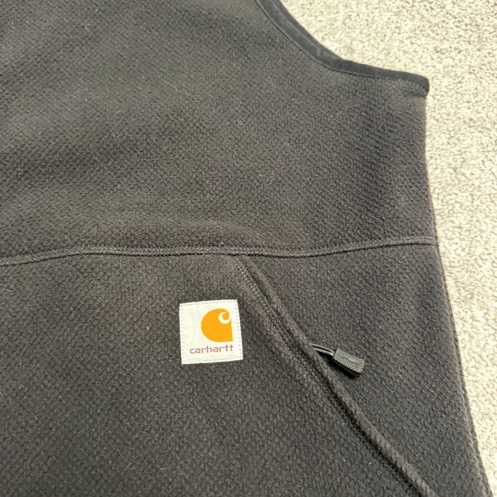 Carhartt VINTAGE Carhartt Relaxed Fit Full Zip Textured Fleece Vest Jacket Mens Large Black NWT Size US L / EU 52-54 / 3 - 3 Thumbnail