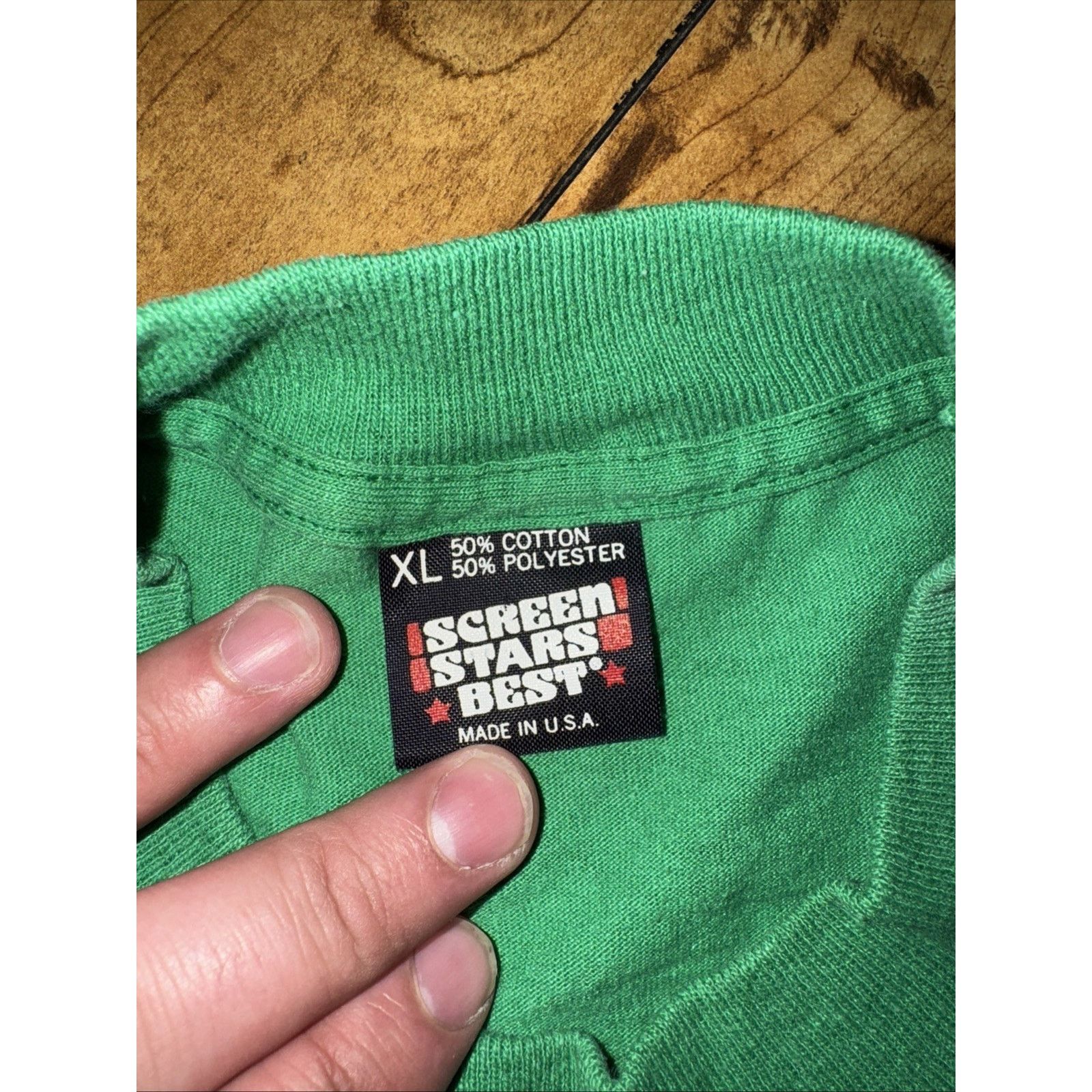 Vintage Screen Stars T-Shirt Green XL 21x28 Pittsburgh Tee Single Size US XL / EU 56 / 4 - 5 Thumbnail