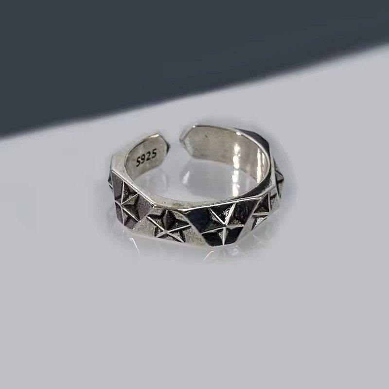 Jewelry x Vintage Silver Star Army Gothic Ring, Men's