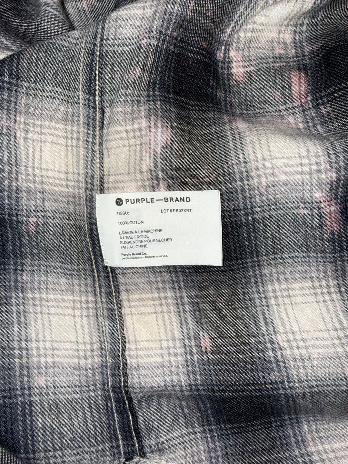 Purple Brand Purple Brand Grey and White Button Up Flannel Size US L / EU 52-54 / 3 - 7 Thumbnail