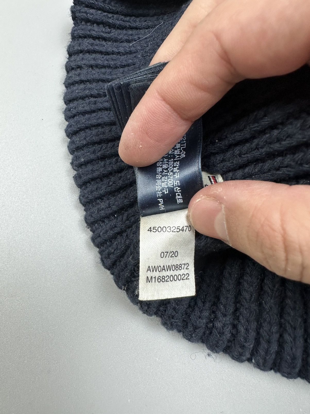 Tommy Hilfiger Tommy Hilfiger Blue Thick Knit Blue Logo Hat Size ONE SIZE - 5 Thumbnail