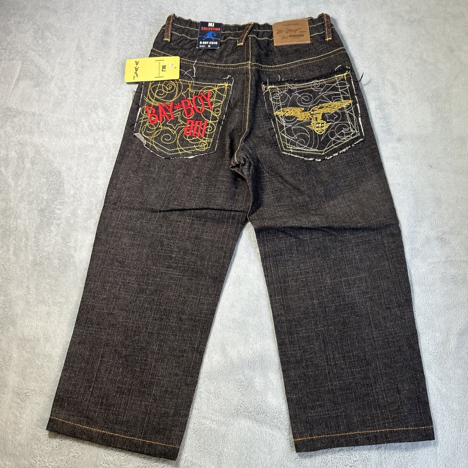 JNCO Beyond Baggy Embroidered Jeans Youth Medium 25x18 Loose Wide Size US 26 / EU 42 - 9 Thumbnail