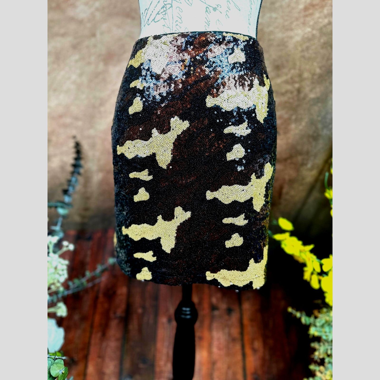 Other 382 Sequined Camouflage Mini Skirt - Brown Multi - size S Size 28" / US 6 / IT 42 - 2 Thumbnail