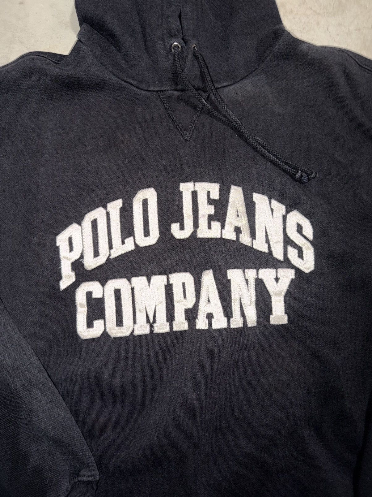 Polo Ralph Lauren Vintage 90s Polo Jeans Co Black Pullover Hoodie Black Size US L / EU 52-54 / 3 - 2 Thumbnail