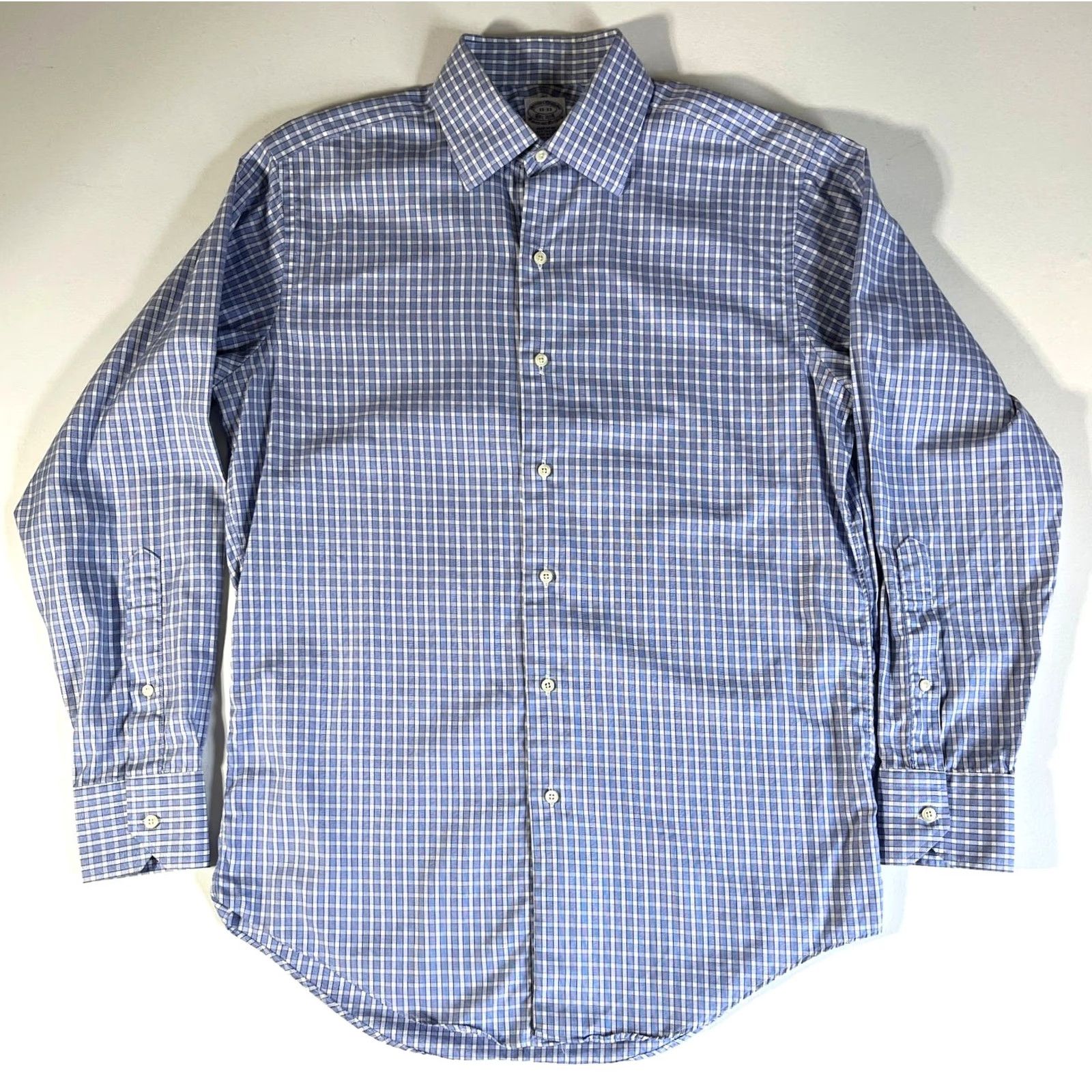 Brooks Brothers VINTAGE Brooks Brothers Makers Button-Up Shirt Check Blue Cotton 15 Regular USA 90s Mens Shirt Size US M / EU 48-50 / 2 - 3 Thumbnail