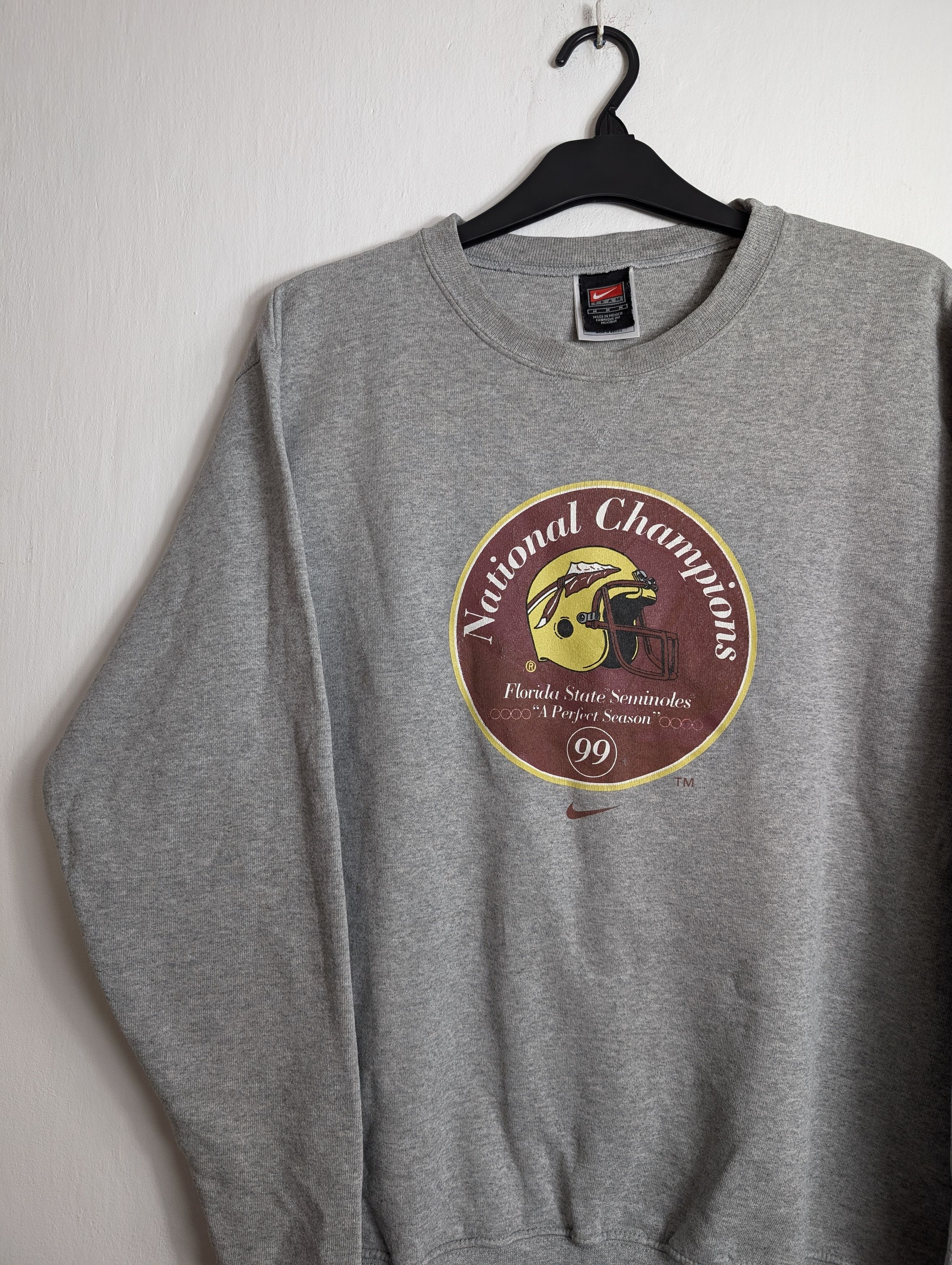 Nike Vintage Nike Team FSU Seminoles Sweatshirt Grey Boxy Retro Size US M / EU 48-50 / 2 - 2 Thumbnail
