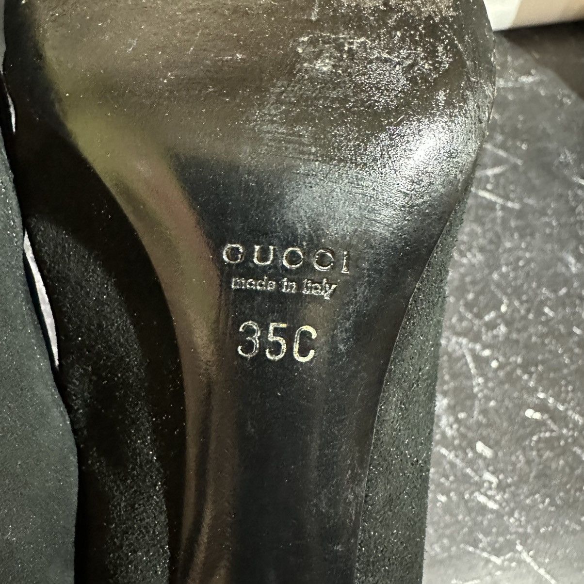 Gucci GUCCI - Women’s Black Suede Heels pumps Size 35C Size US 5 / IT 35 - 13 Thumbnail