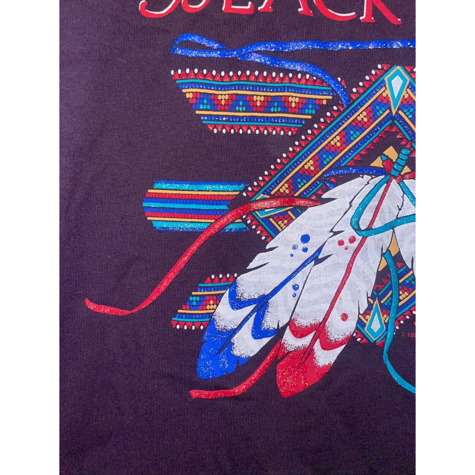 Jerzees Vintage Black Hills Native American Shirt Feathers Tee 90s L Size US L / EU 52-54 / 3 - 2 Thumbnail