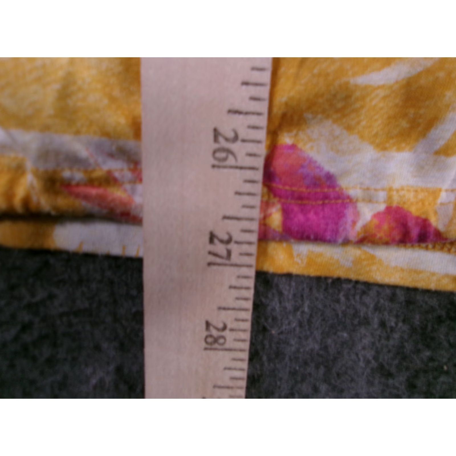 Vintage St Johns Bay Active Top Womens XL Floral V Neck Short Sleeve Drawstring Yellow T-Shirt Size XL / US 12-14 / IT 48-50 - 5 Thumbnail