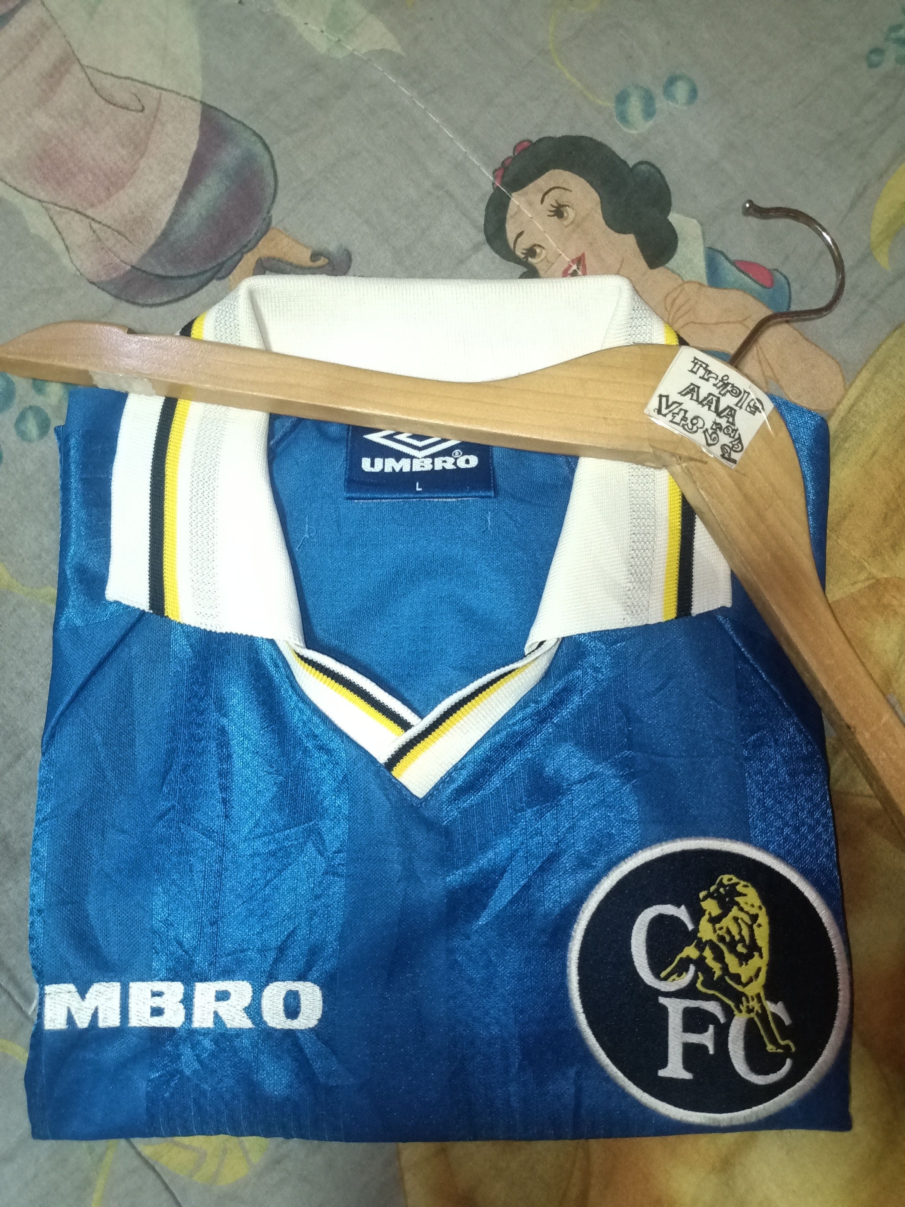 Chelsea Soccer × Vintage Vintage Umbro 97/98 Home Kit Chelsea Jersey by "AUTO GLASS" Size US L / EU 52-54 / 3 - 1 Thumbnail