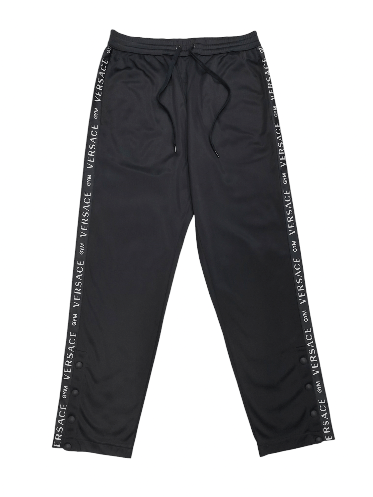 Versace Gym-Logo Side Striped Snap Tapped Track Pants