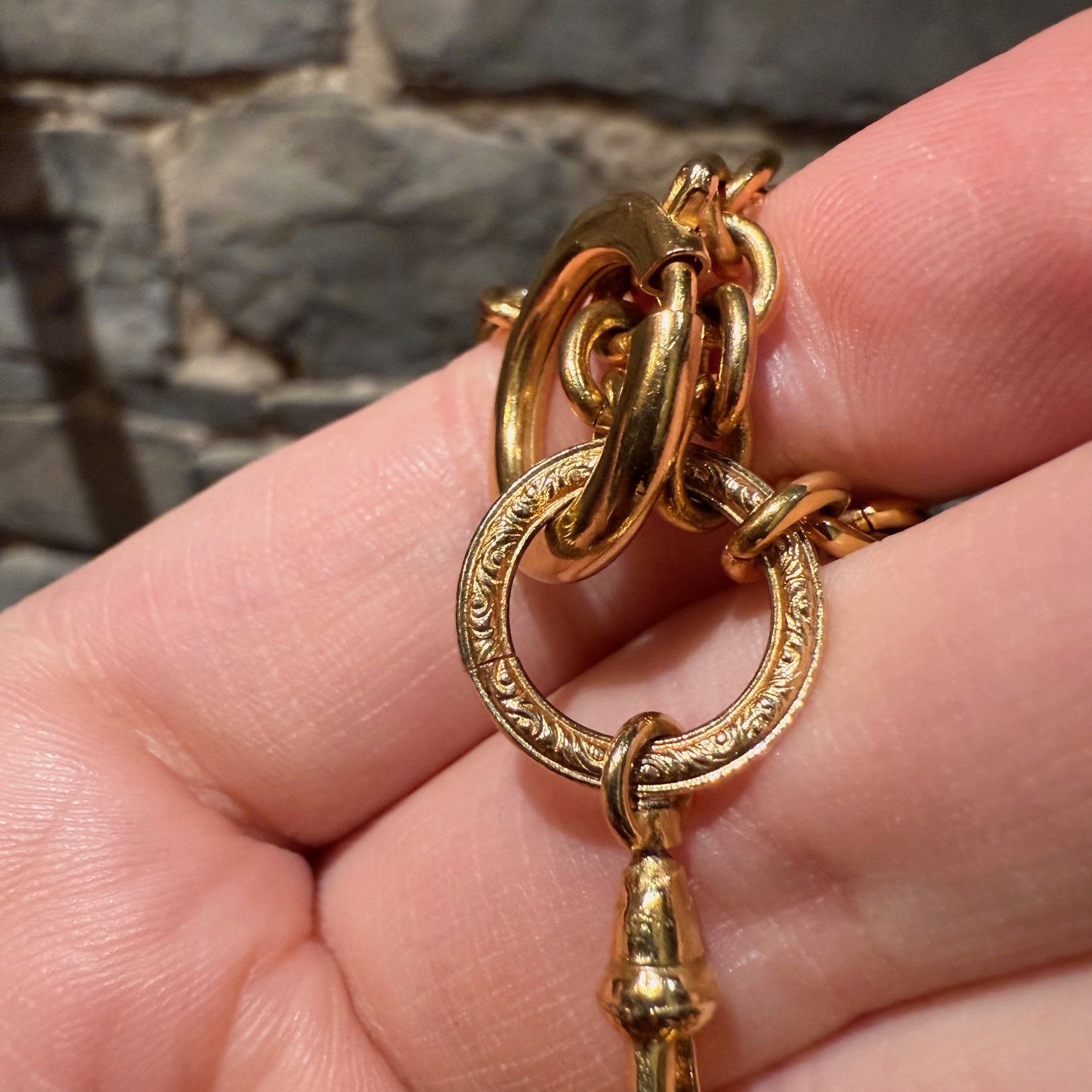 Chanel Chanel Vintage Gold Plated Bag Charm 3 Chains Necklace Belt Size ONE SIZE - 8 Thumbnail