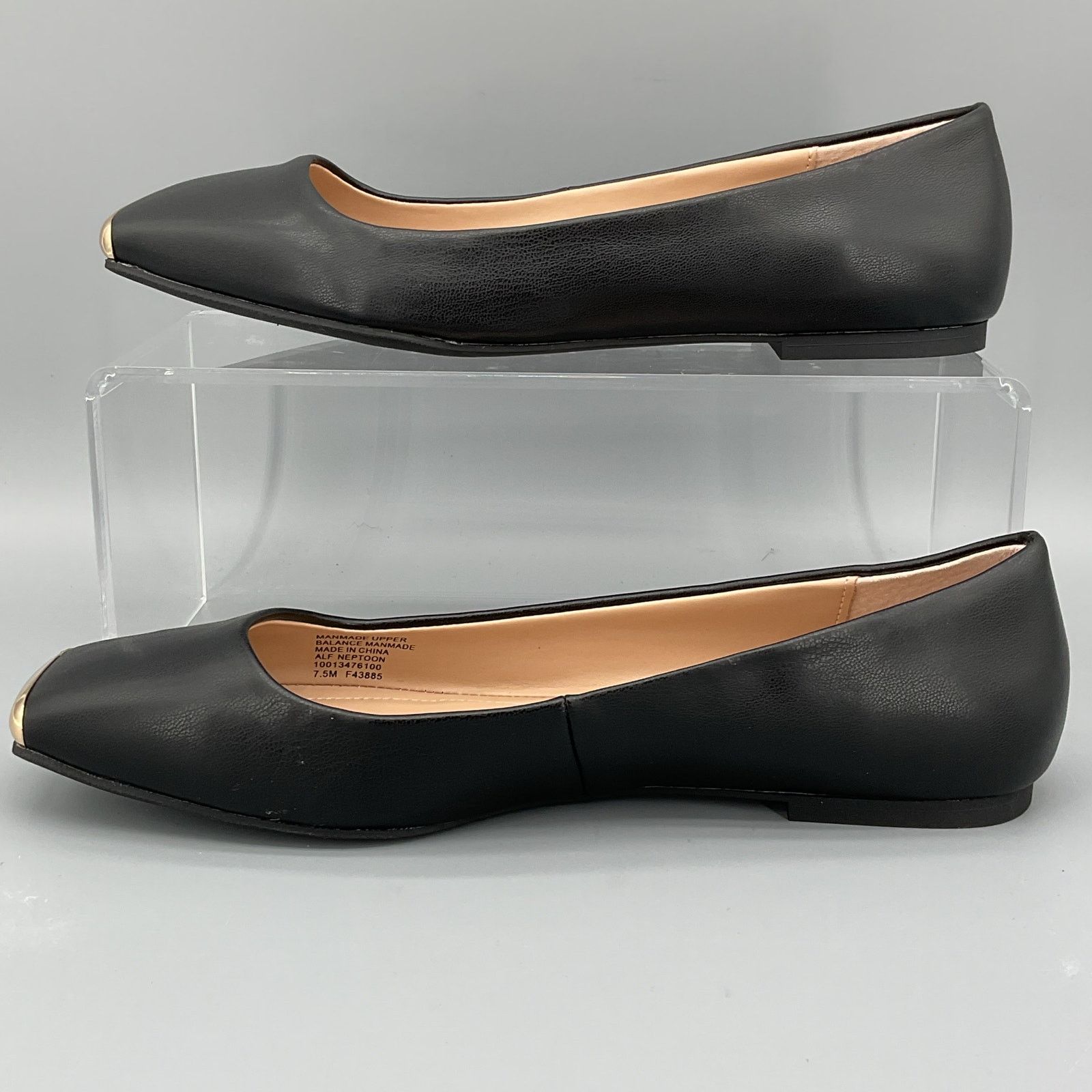 Alfani Alfani Women Metallic Neptoon Square Toe Flats Black Sz 7.5M Size US 7.5 / IT 37.5 - 2 Thumbnail