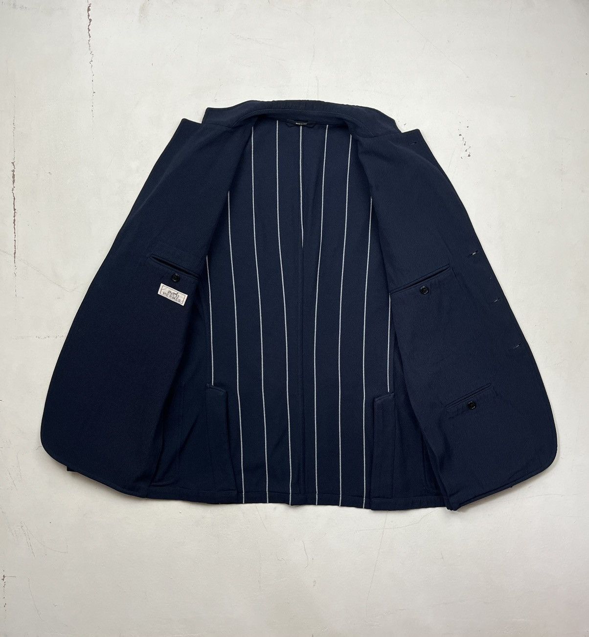 Hermes Vintage Hermès Striped Back Jacket Size XL / US 12-14 / IT 48-50 - 9 Thumbnail