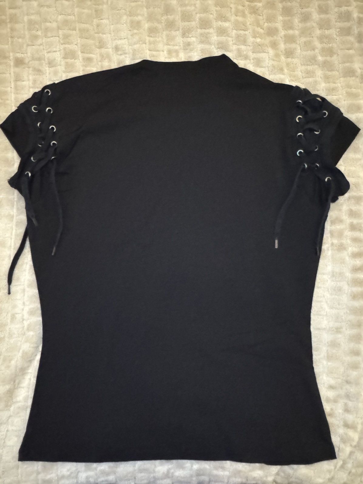 Christian Dior Monsieur Christian Dior by John Galliano black lace-up t-shirt Size S / US 4 / IT 40 - 2 Thumbnail