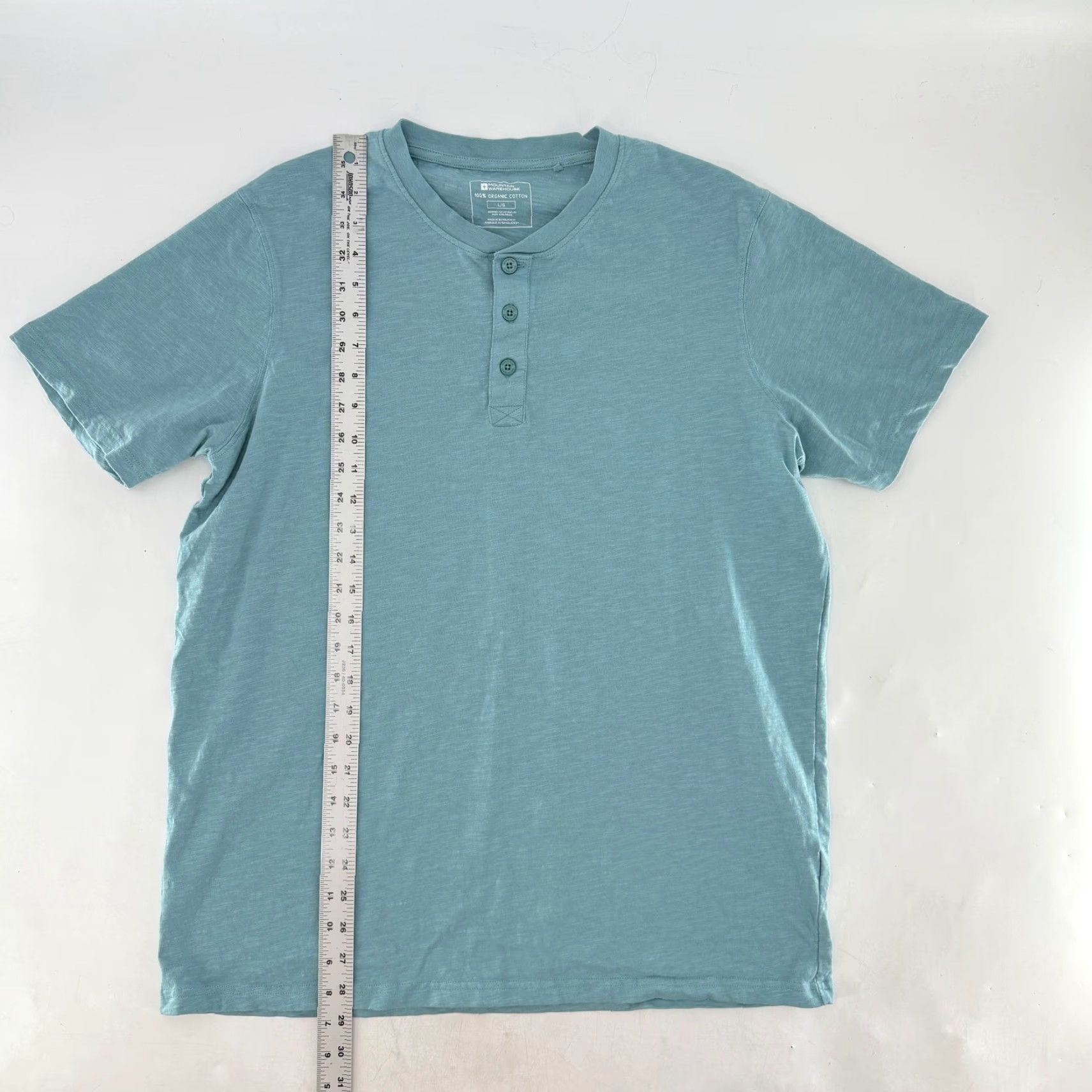 Vintage VINTAGE Mountain Warehouse Mens Henley Shirt Turquoise Organic Cotton Sz L Sustainable Size US L / EU 52-54 / 3 - 6 Thumbnail