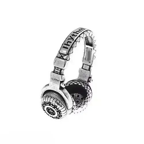 Jewelry × Ring Of Fire Vintage Headphones Ring Skater Rap Retro Graffiti Hip Hop Size ONE SIZE - 4 Thumbnail