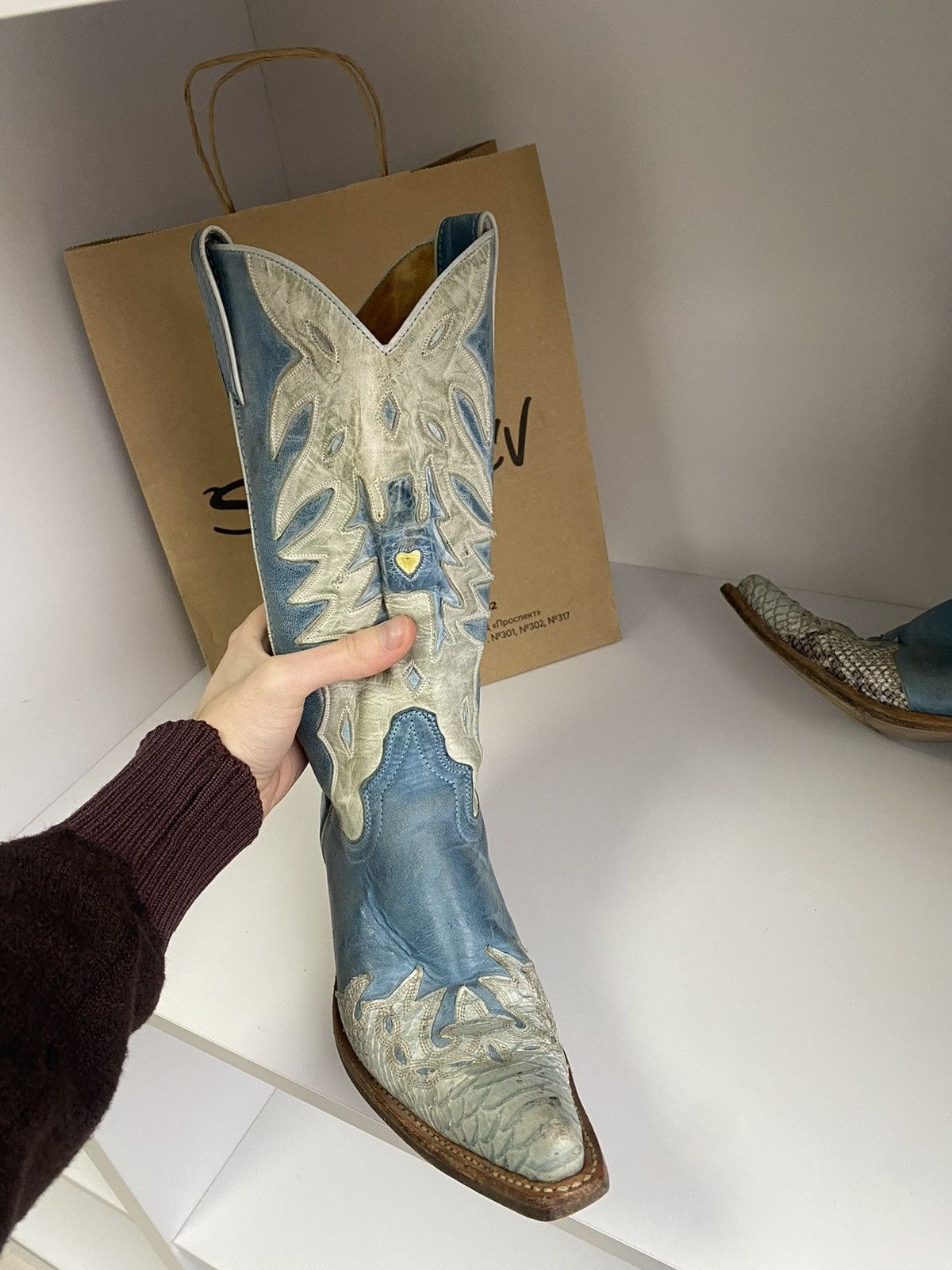 Sancho Boots × Vintage Vintage Sancho Cowboy Western Women’s Boots Size US 7 / IT 37 - 5 Thumbnail