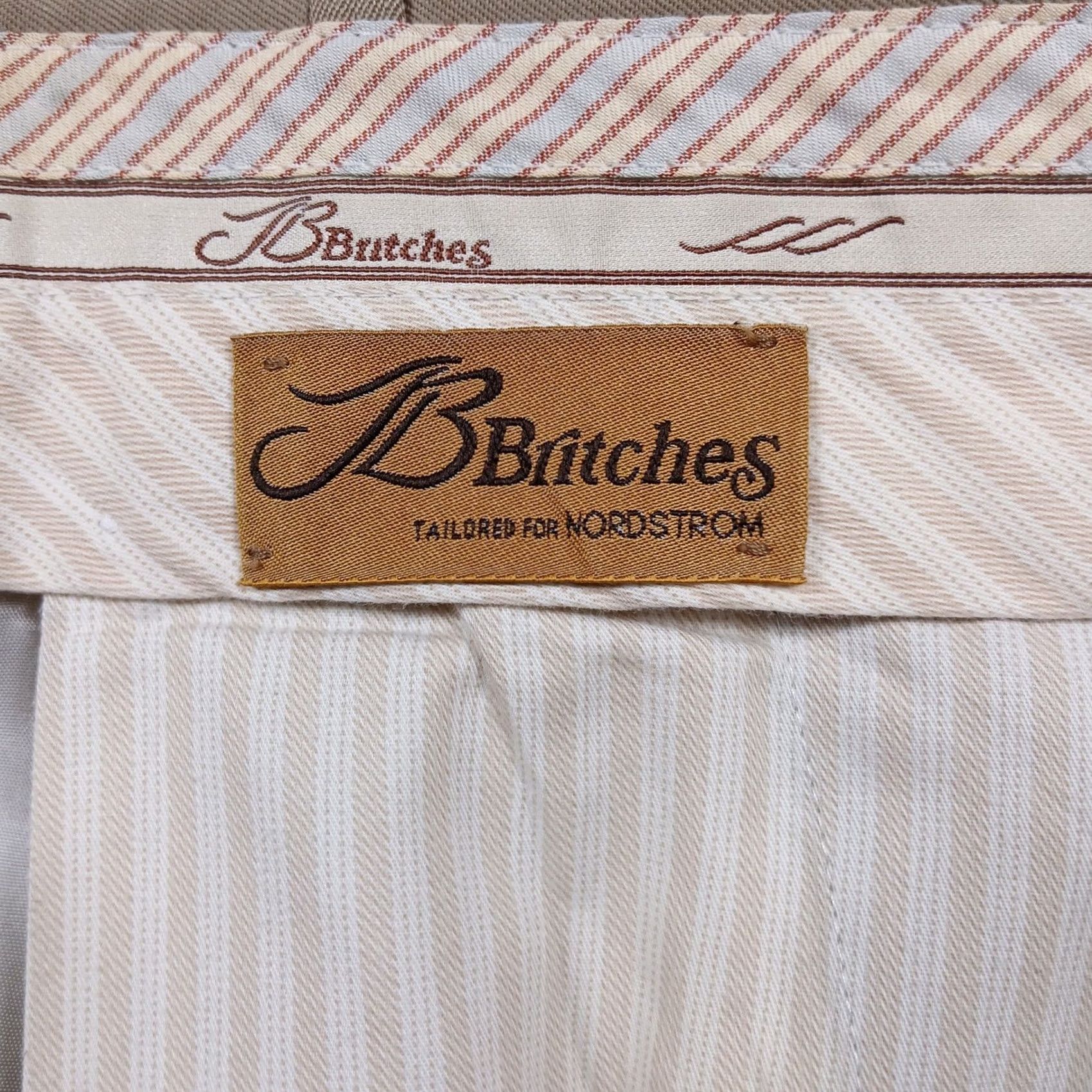 Nordstrom Britches Mens Dress Pants Khaki Wool 36R Pleated Tailored Nordstrom Size US 36 / EU 52 - 4 Thumbnail