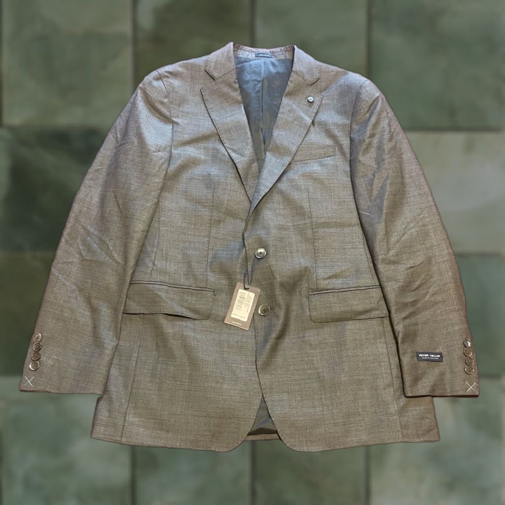 Peter Millar Peter Millar Crown Crafted Plaid Soft Jacket Blazer 40R Gray Wool Mens Casual Formal Size 40R - 1 Thumbnail