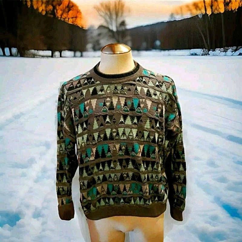 COOGI Wool Knitted Sweater Size XL (Turquoise)