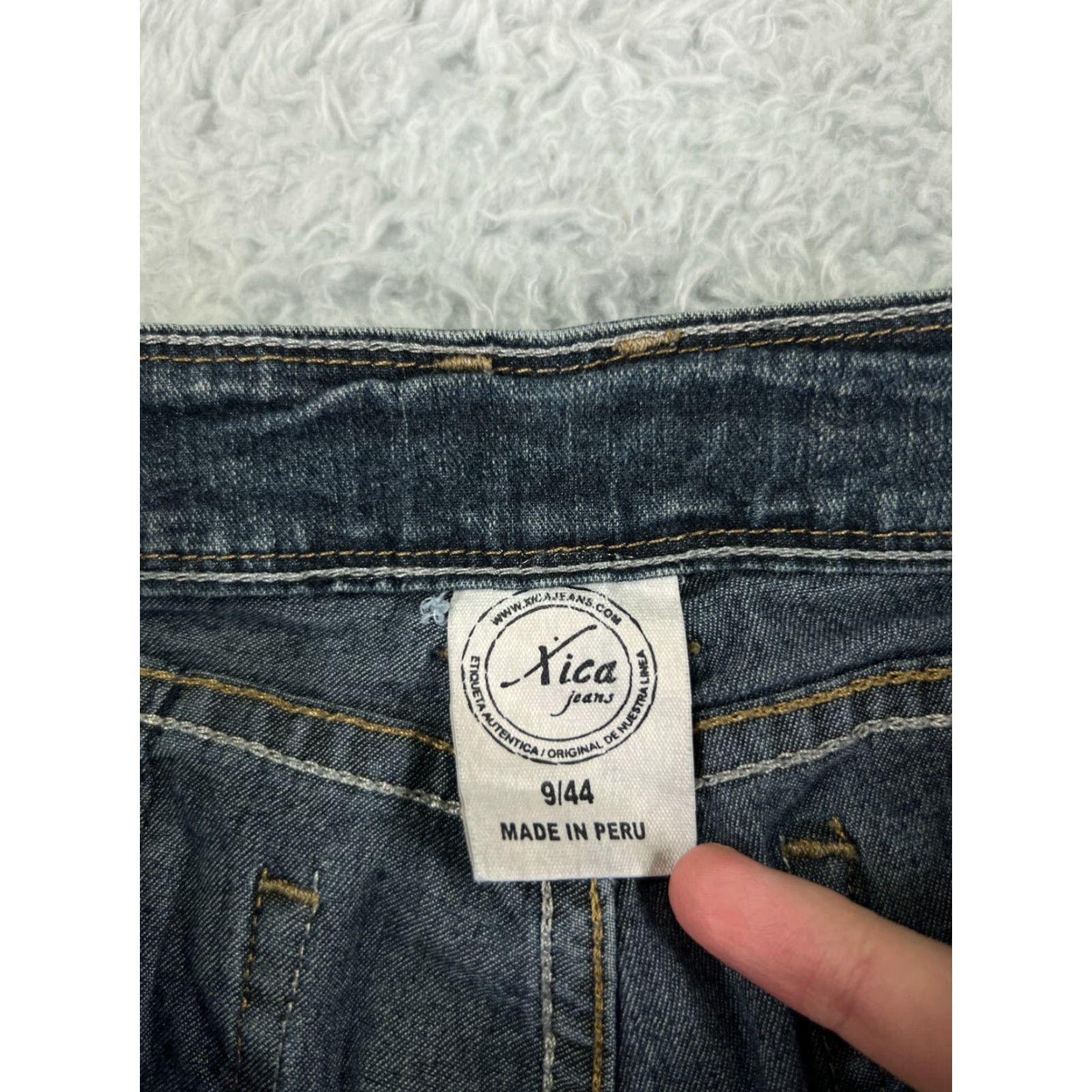 Vintage Xica Jeans Womens 9 Blue Denim Straight Leg Cotton Blend Mid Rise Stretch Pants/Jeans Size 30" / US 8 / IT 44 - 3 Thumbnail