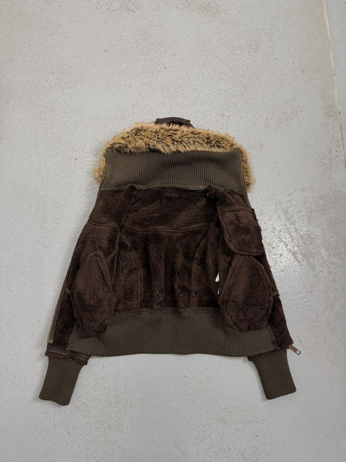 Other Suede Leather Multi-zip Narrow Waist Fur Bomber Jacket Size L / US 10 / IT 46 - 10 Thumbnail