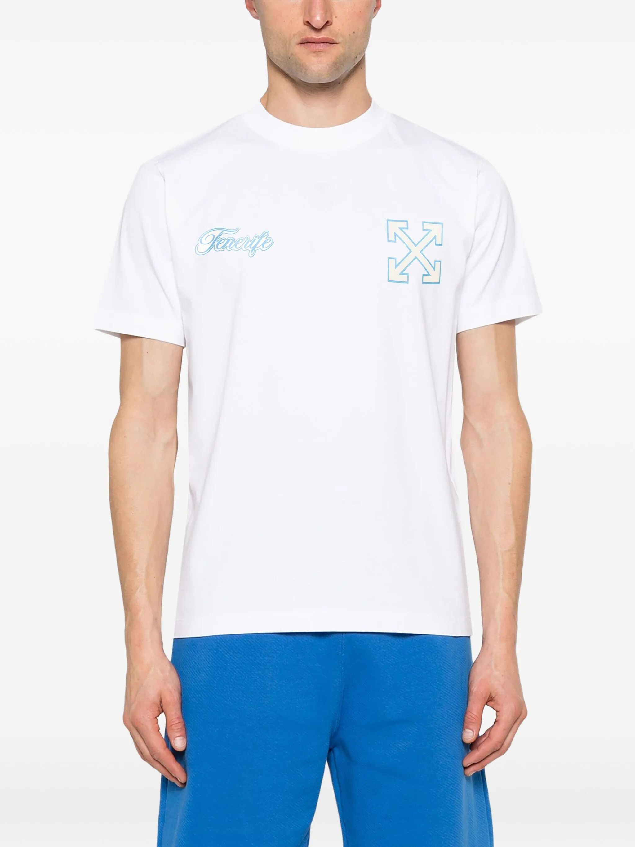 Off-White White Blue Local Store "Tenerife" Arrows T-Shirt Size US XL / EU 56 / 4 - 3 Thumbnail