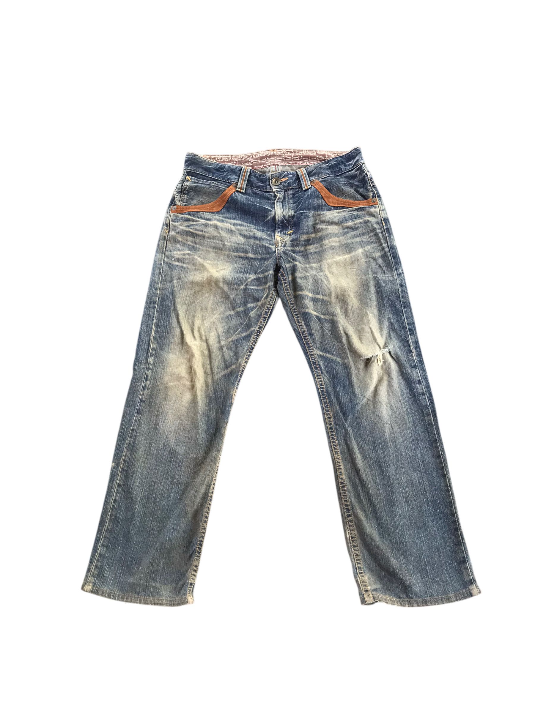 Tornado Mart Vtg 90s Edwin Japan Distressed Denim-Size 35-14th addiction Size US 35 - 10 Thumbnail