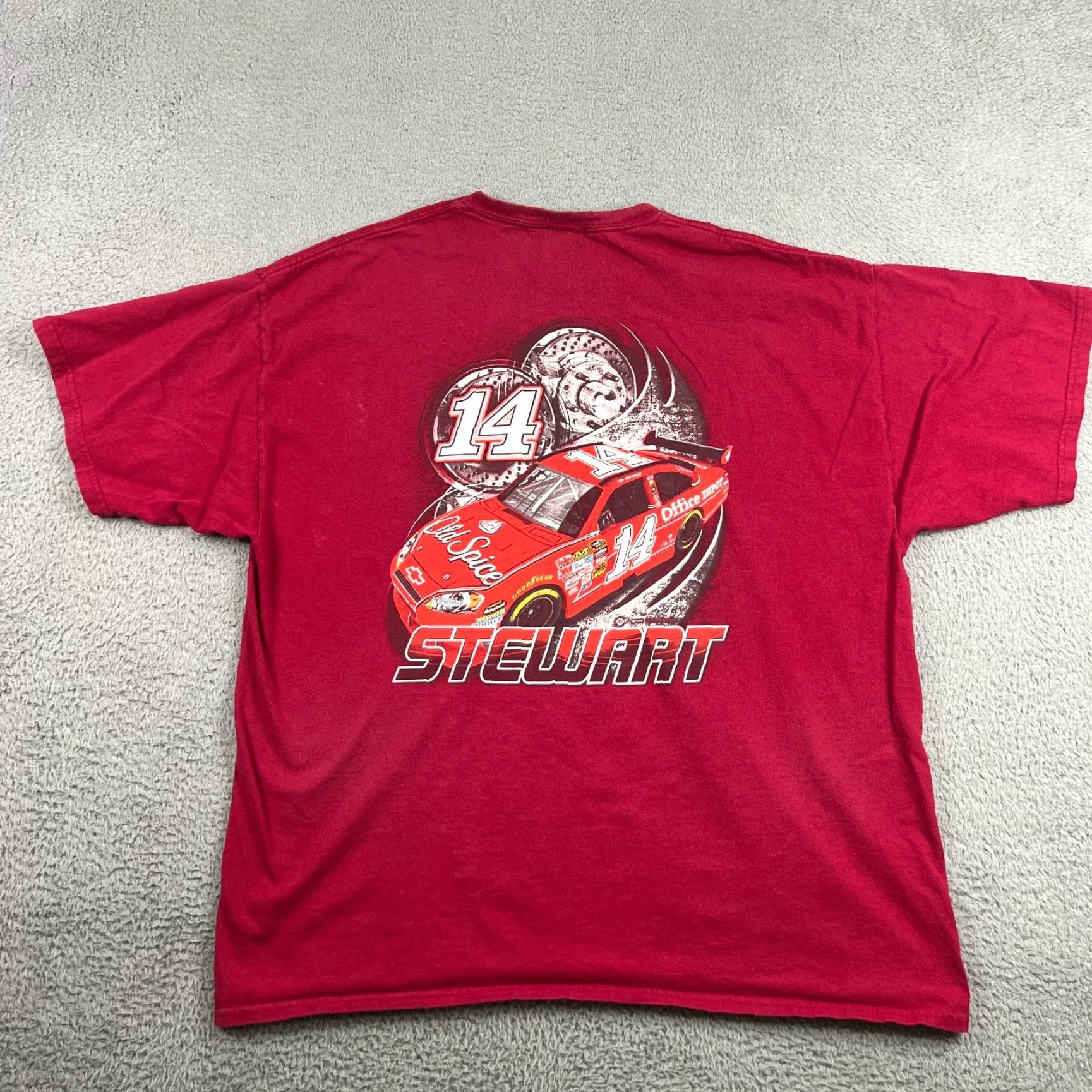 NASCAR VTG NASCAR Tony Stewart #14 T-Shirt Mens 2XL Short Sleeve Crew Neck Graphic Red Size US XXL / EU 58 / 5 - 7 Thumbnail