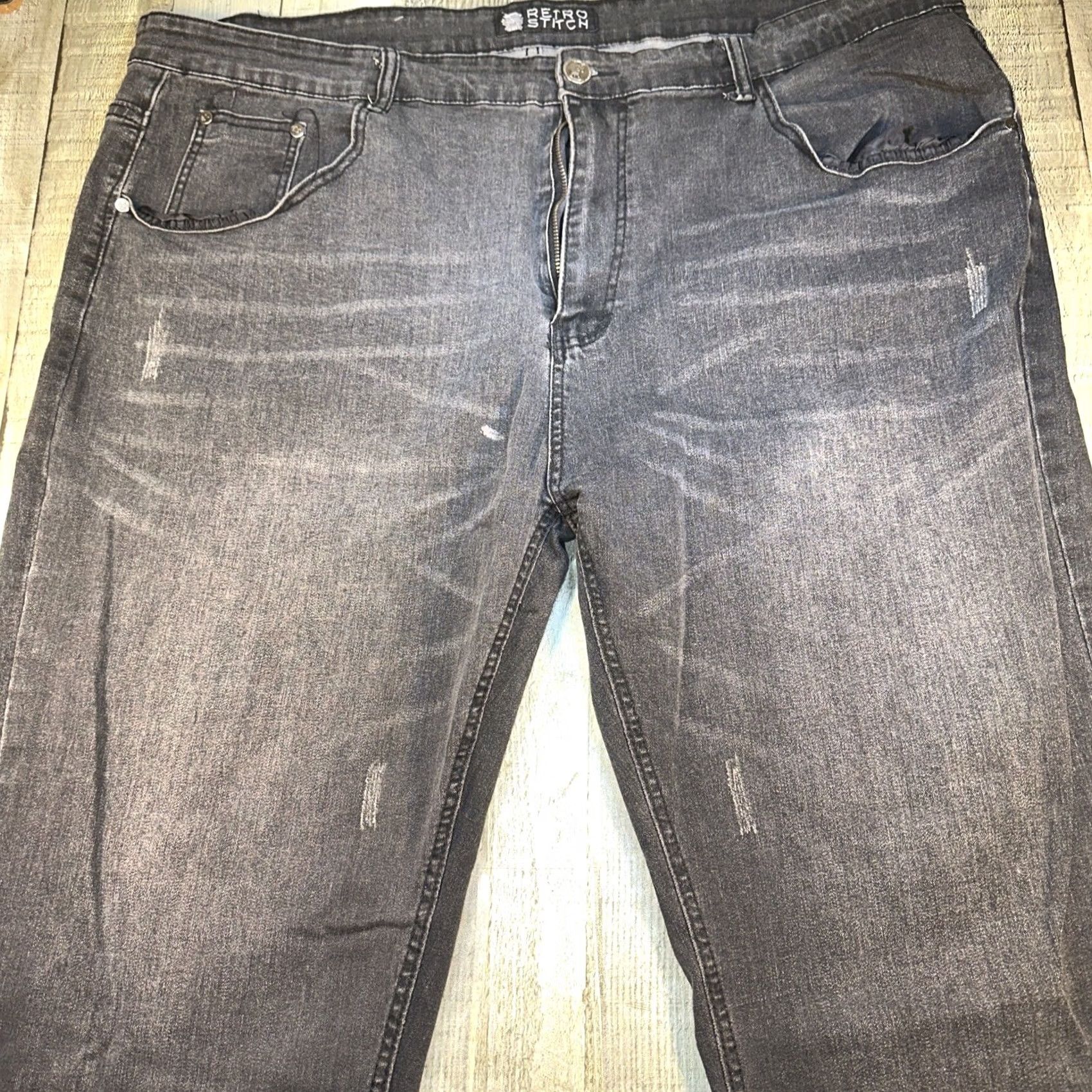 Etro Retro Stitch Jeans Men 44 Regular Black 32in Wide-Leg Stretch 90s Style Baggy Vintage Size US 44 / EU 60 - 2 Thumbnail