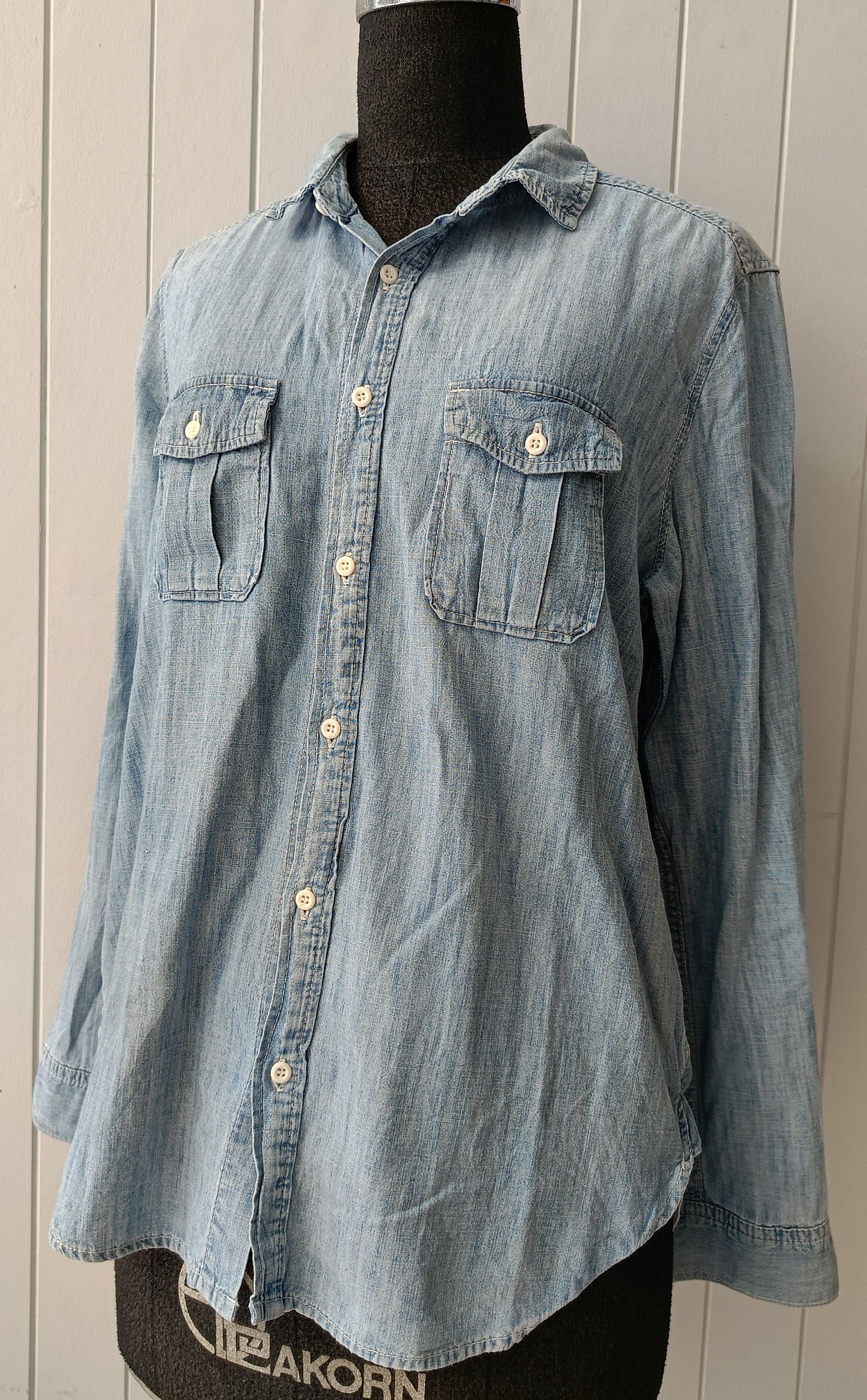 Japanese Brand Niko and ... 4 unisex blue denim chambray western work shirt Size M / US 6-8 / IT 42-44 - 1 Thumbnail
