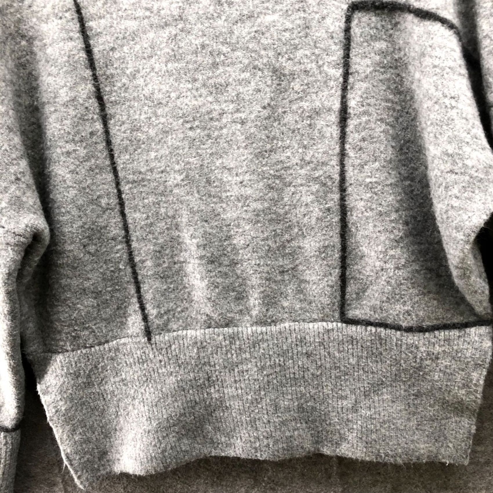 Zara Zara Oversized Turtleneck Sweater Womens S Gray Fuzzy With Wool Boxy Geometric Pullover Knit Wool Blend Size S / US 4 / IT 40 - 4 Thumbnail