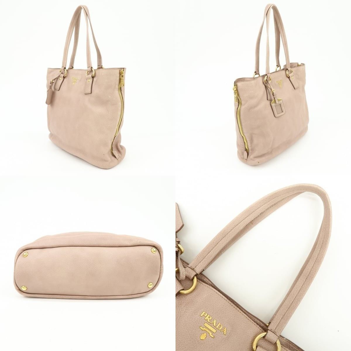 Prada Prada Logo Calfskin Tote Pink Size ONE SIZE - 3 Thumbnail