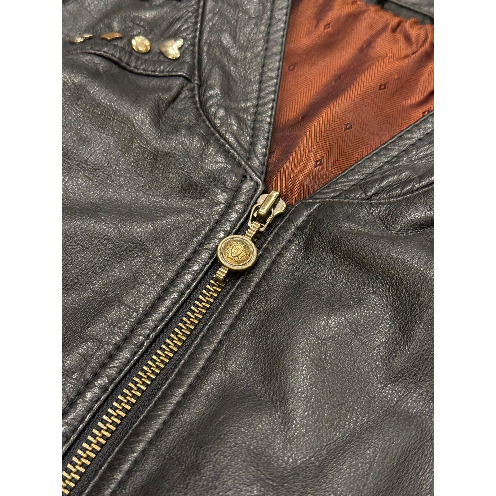 Versace 1990s GIANNI Versace "Playboy" studded leather bomber jacket Size M / US 6-8 / IT 42-44 - 6 Thumbnail