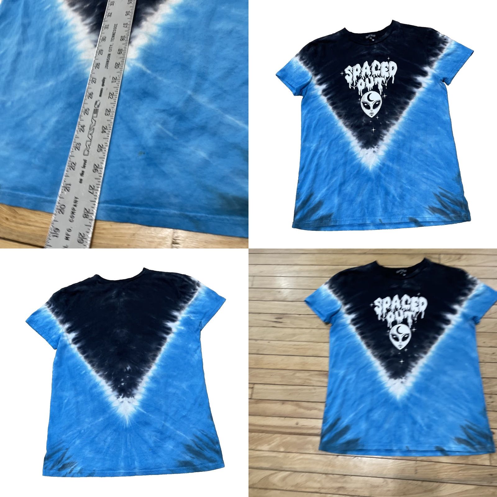 Current Mood CURRENT MOOD Alien Spaced Out T Shirt Graphic Tee Black Blue Tie Dye Crew Neck XS fits L Men Shirt Size US L / EU 52-54 / 3 - 9 Thumbnail