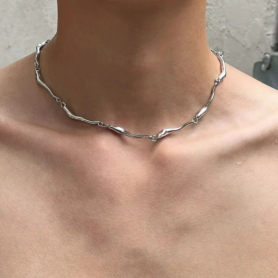 Jewelry Wave Shape Chain Necklace Size ONE SIZE - 2 Thumbnail