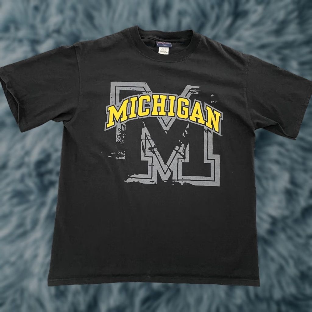 Jansport VINTAGE JanSport Michigan Wolverines Shirt Adult Large Black Crew Neck Short Sleeve College Mens Size US L / EU 52-54 / 3 - 1 Thumbnail